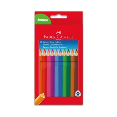 Faber Castell Jumbo Triangular Üçgen 12'li Kuru Boya Kalemi