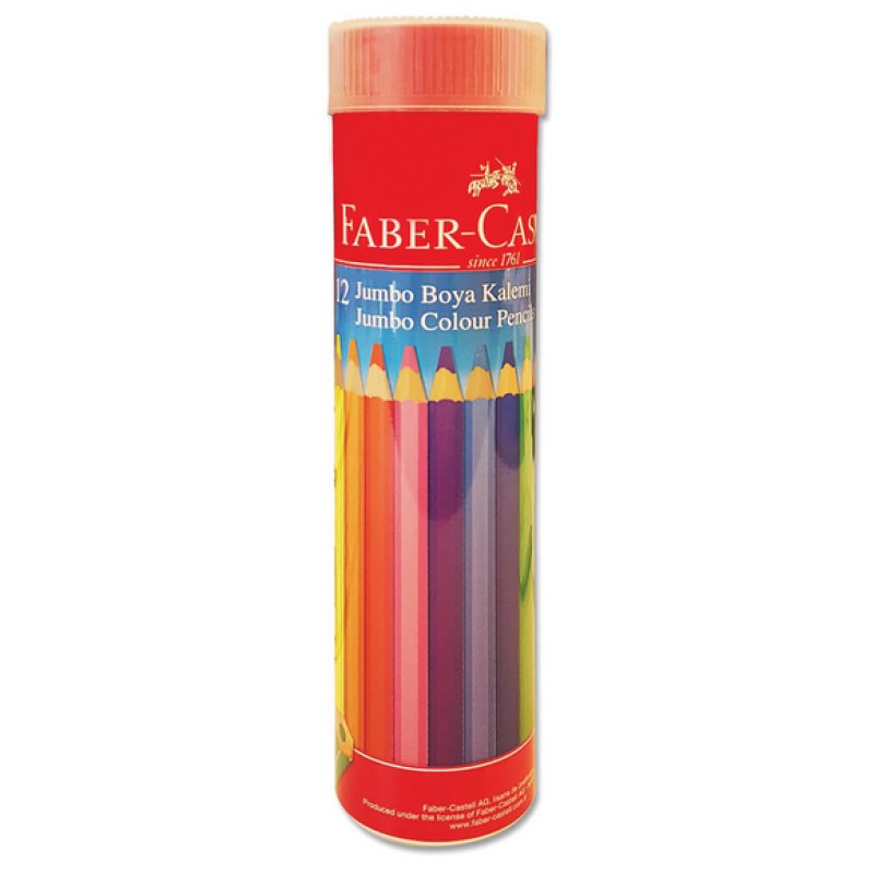 Faber Castell Jumbo Triangular Üçgen 12'li Kuru Boya (Metal Tüp)